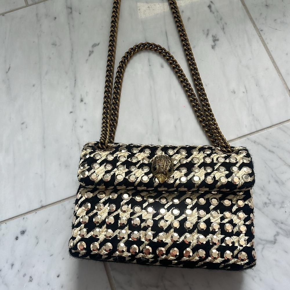 Kurt Geiger black and gold purse 8x6”